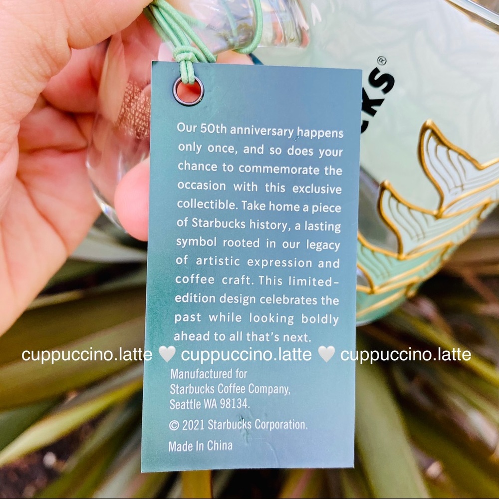 🧜‍♀️LAST FEW🧜‍♀️Starbucks 50th Anniversary Siren Tail Glass Mug - Picture 6 of 7